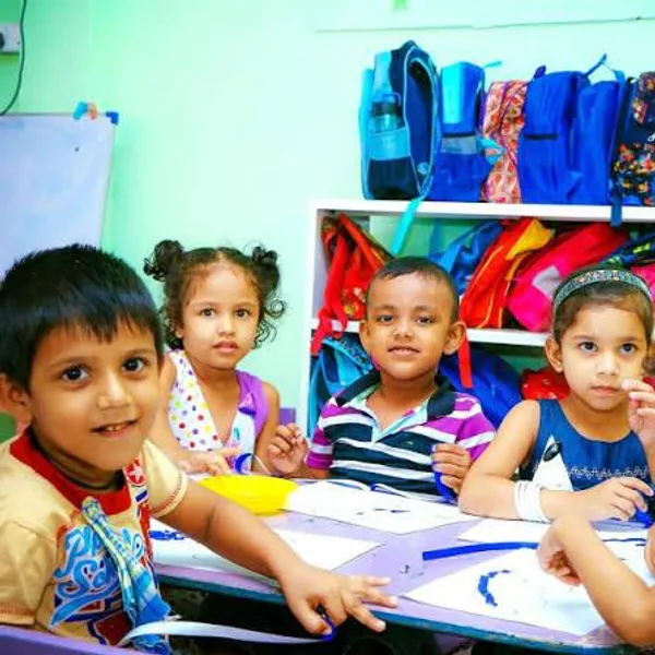 Preschool students engaged in learning activities